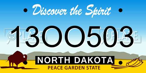 13OO503 North Dakota License Plate