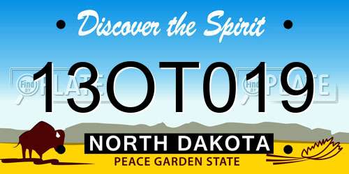 13OT019 North Dakota License Plate