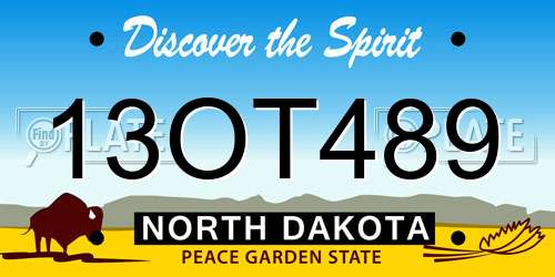 13OT489 North Dakota License Plate