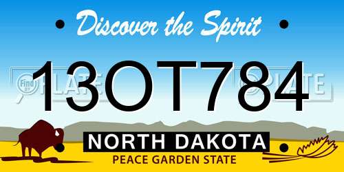 13OT784 North Dakota License Plate
