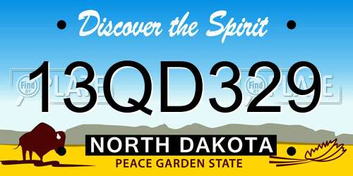13QD329 North Dakota License Plate