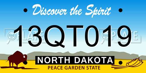 13QT019 North Dakota License Plate