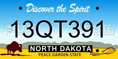 13QT391 North Dakota License Plate