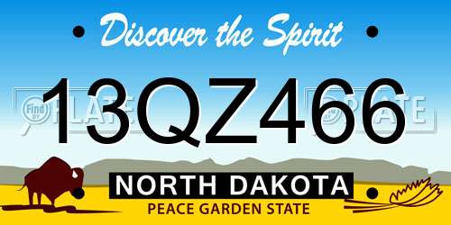 13QZ466 North Dakota License Plate