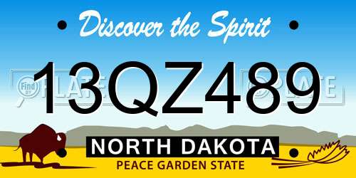 13QZ489 North Dakota License Plate