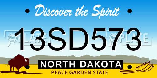 13SD573 North Dakota License Plate