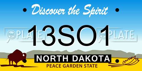 13SO1 North Dakota License Plate