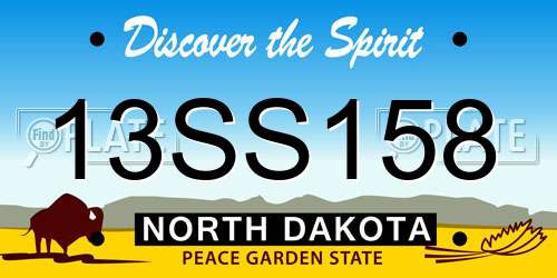 13SS158 North Dakota License Plate