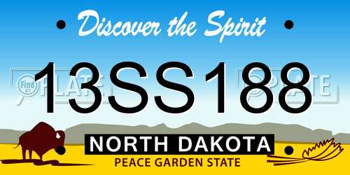 13SS188 North Dakota License Plate