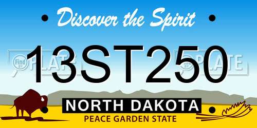 13ST250 North Dakota License Plate