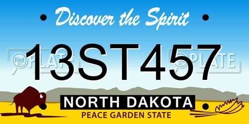 13ST457 North Dakota License Plate