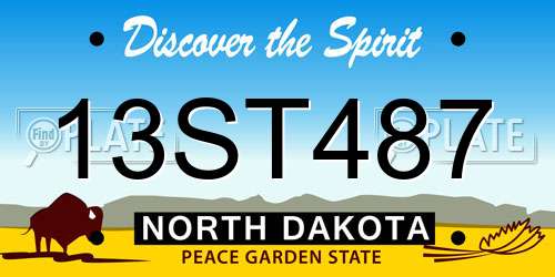 13ST487 North Dakota License Plate