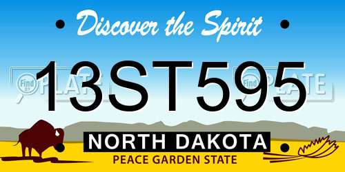 13ST595 North Dakota License Plate