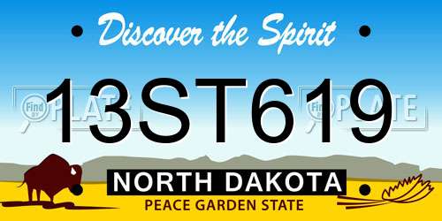 13ST619 North Dakota License Plate