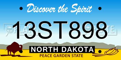 13ST898 North Dakota License Plate