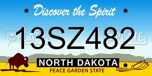 13SZ482 North Dakota License Plate