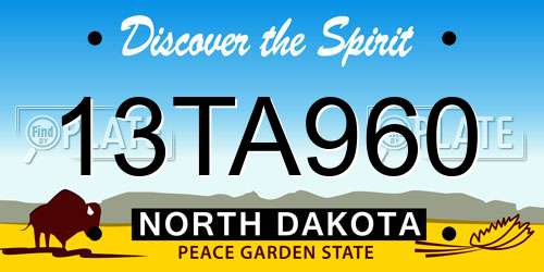 13TA960 North Dakota License Plate