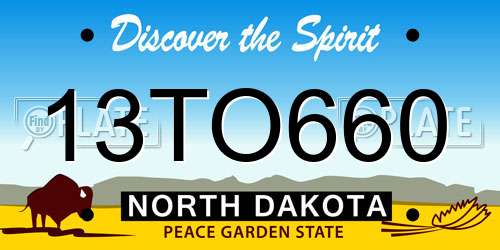 13TO660 North Dakota License Plate