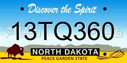 13TQ360 North Dakota License Plate