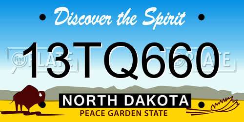 13TQ660 North Dakota License Plate