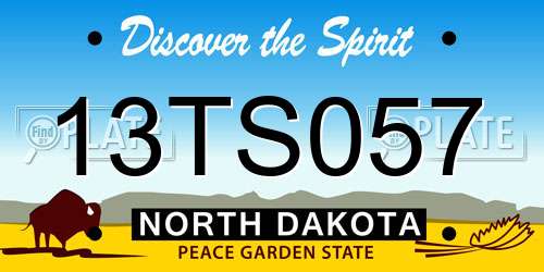 13TS057 North Dakota License Plate