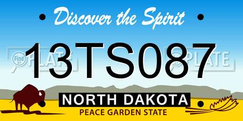 13TS087 North Dakota License Plate
