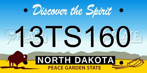 13TS160 North Dakota License Plate