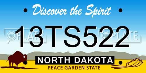 13TS522 North Dakota License Plate