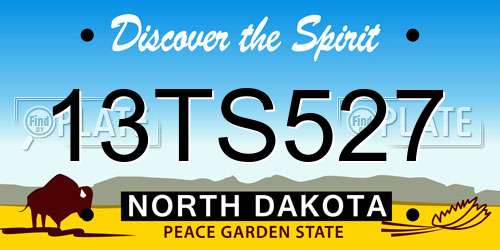 13TS527 North Dakota License Plate