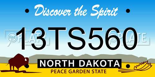 13TS560 North Dakota License Plate
