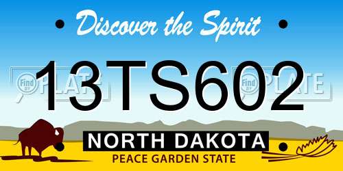 13TS602 North Dakota License Plate
