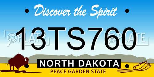 13TS760 North Dakota License Plate