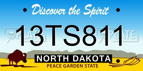 13TS811 North Dakota License Plate