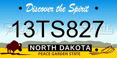 13TS827 North Dakota License Plate