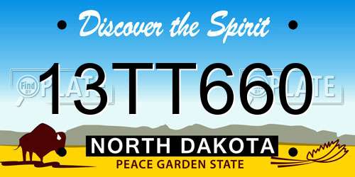 13TT660 North Dakota License Plate