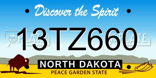 13TZ660 North Dakota License Plate