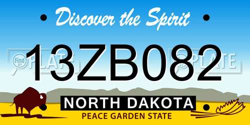 13ZB082 North Dakota License Plate