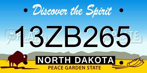 13ZB265 North Dakota License Plate