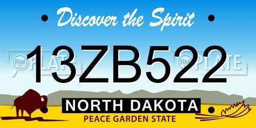 13ZB522 North Dakota License Plate
