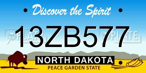 13ZB577 North Dakota License Plate