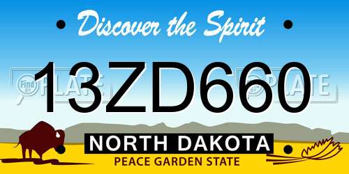13ZD660 North Dakota License Plate