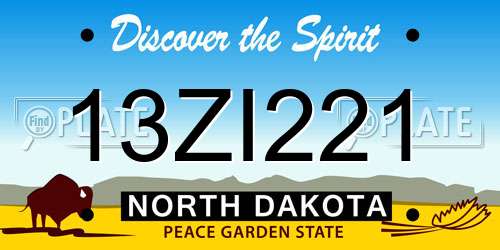 13ZI221 North Dakota License Plate