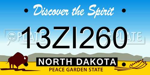13ZI260 North Dakota License Plate