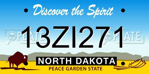 13ZI271 North Dakota License Plate