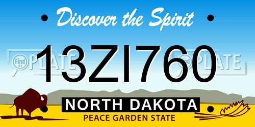 13ZI760 North Dakota License Plate