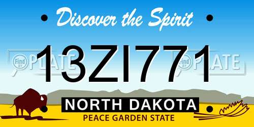 13ZI771 North Dakota License Plate