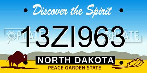 13ZI963 North Dakota License Plate