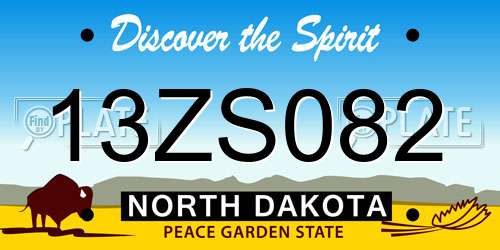 13ZS082 North Dakota License Plate