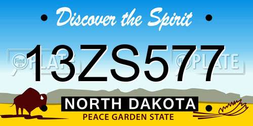 13ZS577 North Dakota License Plate