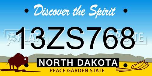 13ZS768 North Dakota License Plate